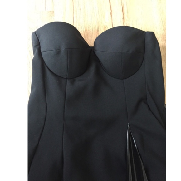 ★Org.$2480 Paris Runway Collection Piece JIL SANDER Wool Strapless Dress Black36 - Picture 10 of 15